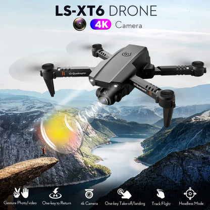 LS-XT6 RC Drone with Camera 4K Drone Dual Camera Track Flight Gravity Sensor Gesture Altitude Hold RC Quadcopter for Adults Kid