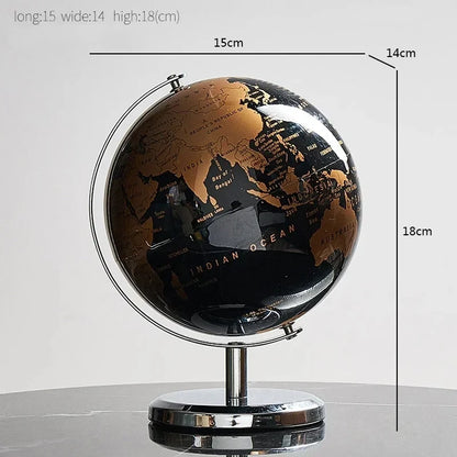 Retro Globe with Wooden Base – Educational World Map for Home and Office Décor